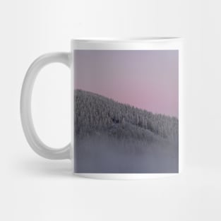 Pink Winter Misty Sunset in the Mountains of Czech Mug